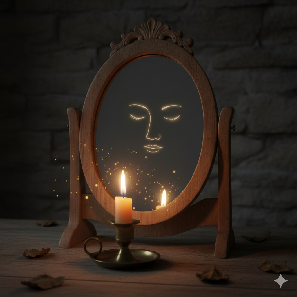 Forest path glowing with golden sunlight